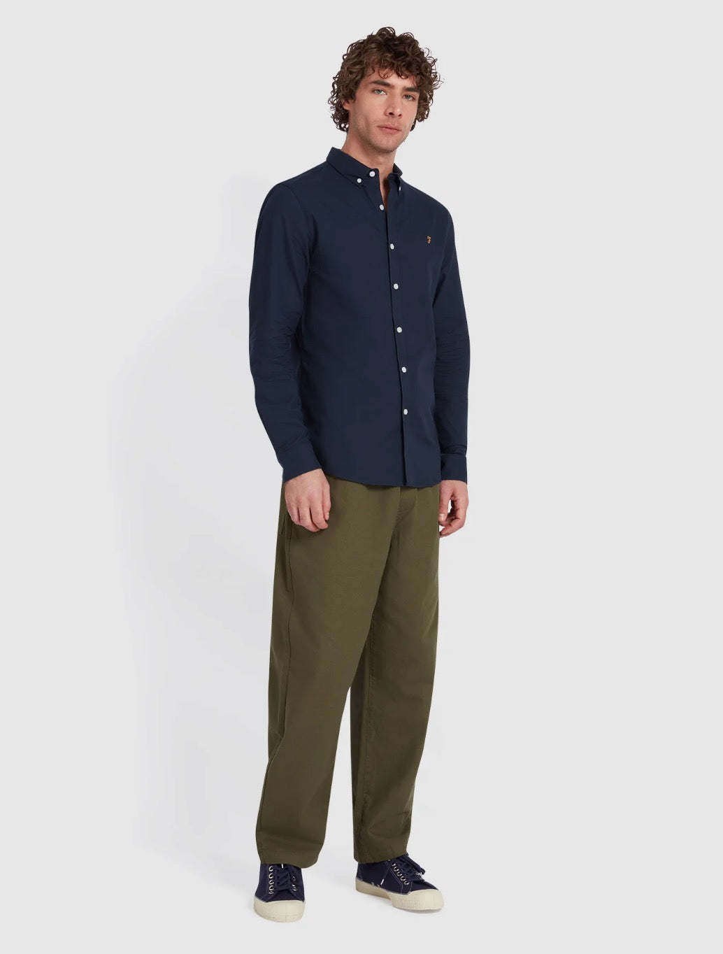 Farah - Brewer Slim Fit Organic Cotton Oxford Shirt - Navy