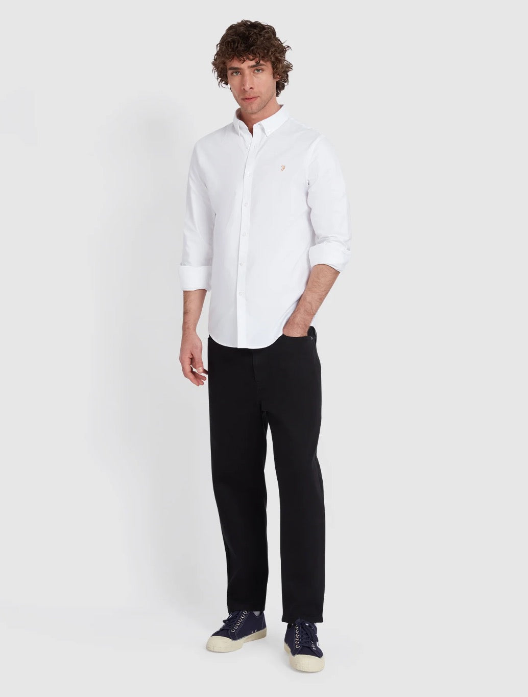 Farah - Brewer Slim Fit Organic Cotton Oxford Shirt - White