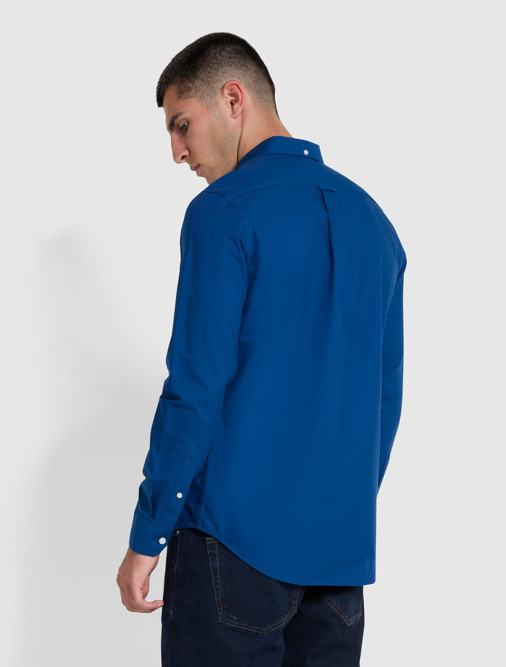 Farah - Brewer Slim Fit Organic Cotton Oxford Shirt - Dark Blue