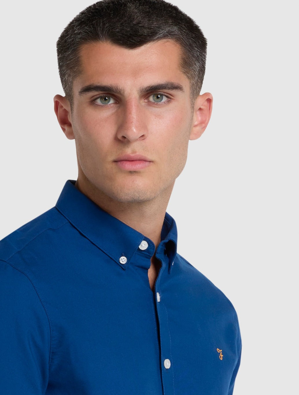 Farah - Brewer Slim Fit Organic Cotton Oxford Shirt - Dark Blue