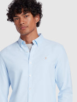 Farah - Brewer Slim Fit Organic Cotton Oxford Shirt - Light Blue