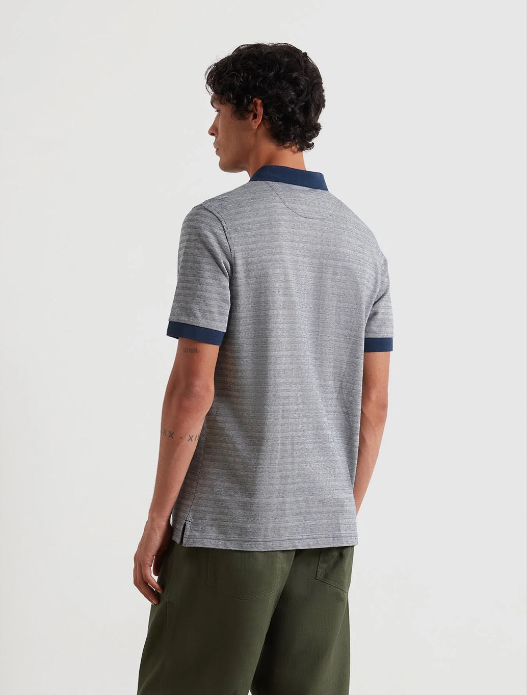 Farah - Cotham Jacquard Polo Shirt - Navy