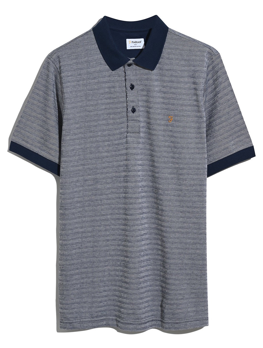 Farah - Cotham Jacquard Polo Shirt - Navy