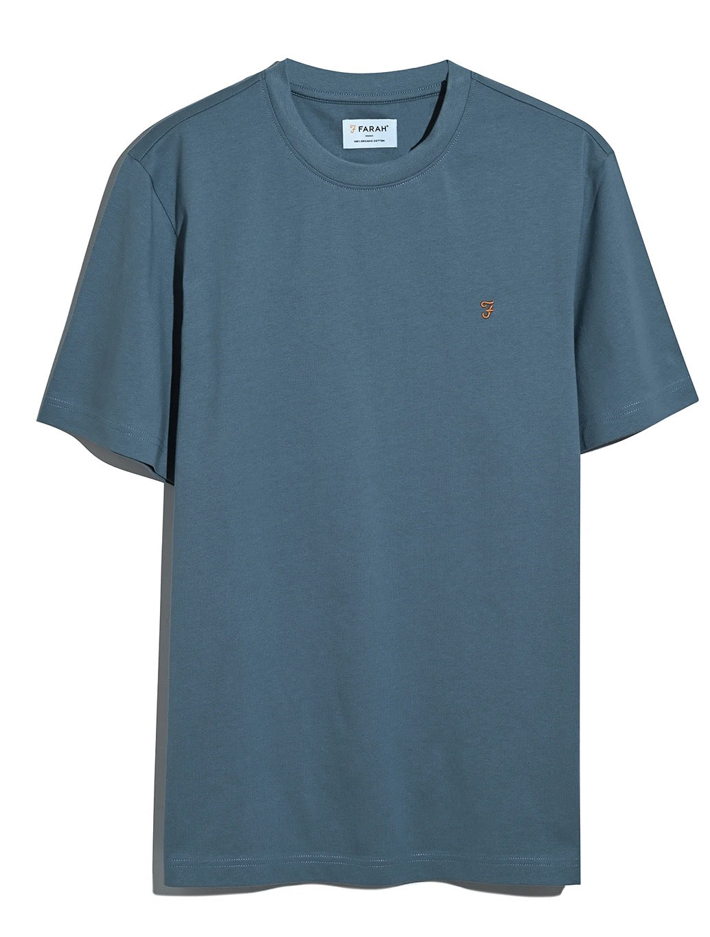 Farah - Danny Regular Fit Organic Cotton T-Shirt - Blue
