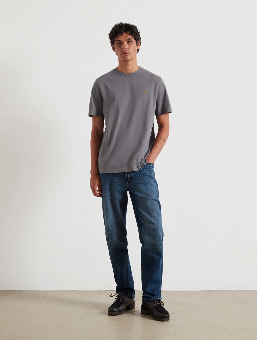 Farah - Danny Regular Fit Organic Cotton T-Shirt - Grey