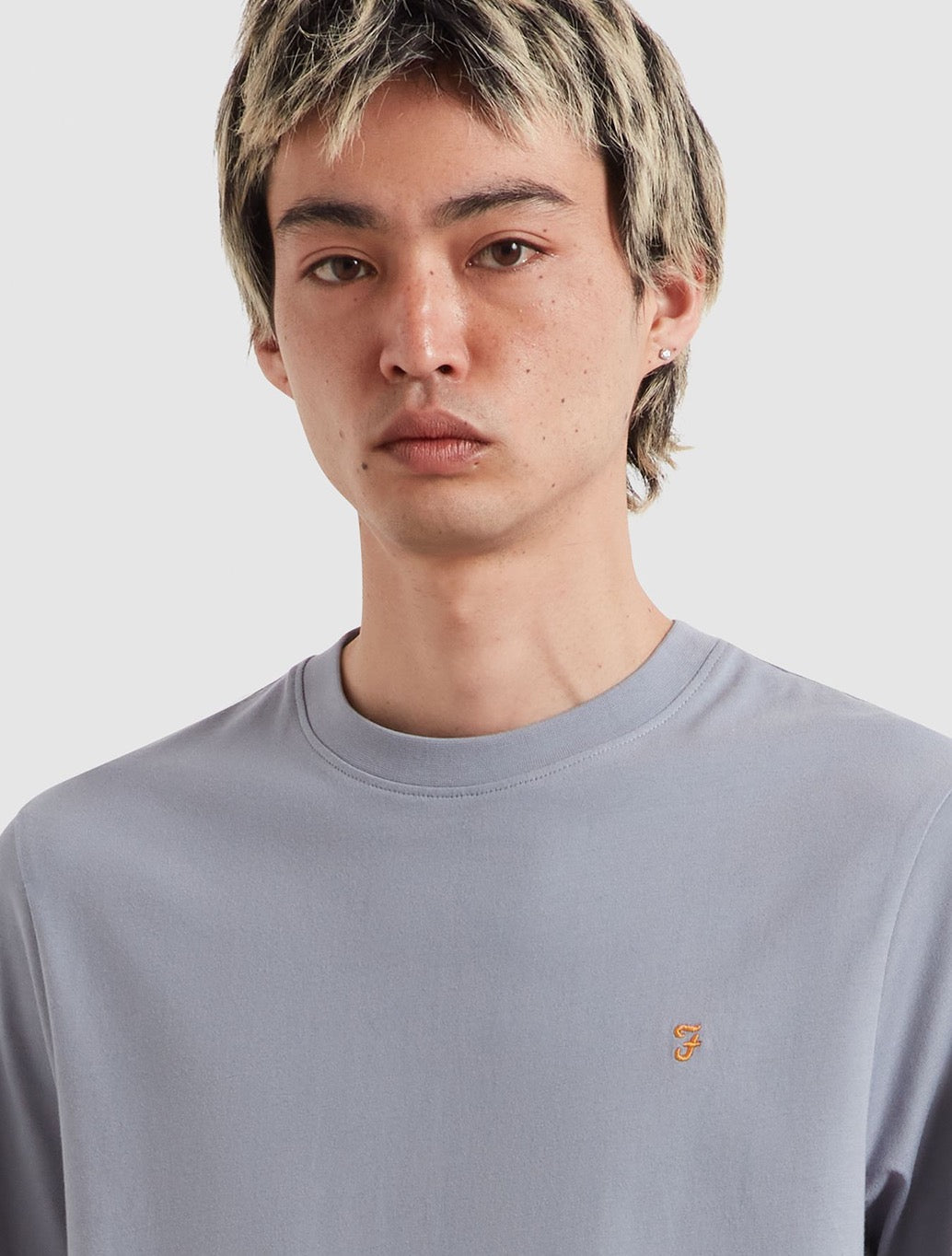 Farah Danny Regular Fit Organic Cotton T-Shirt in Pale Blue