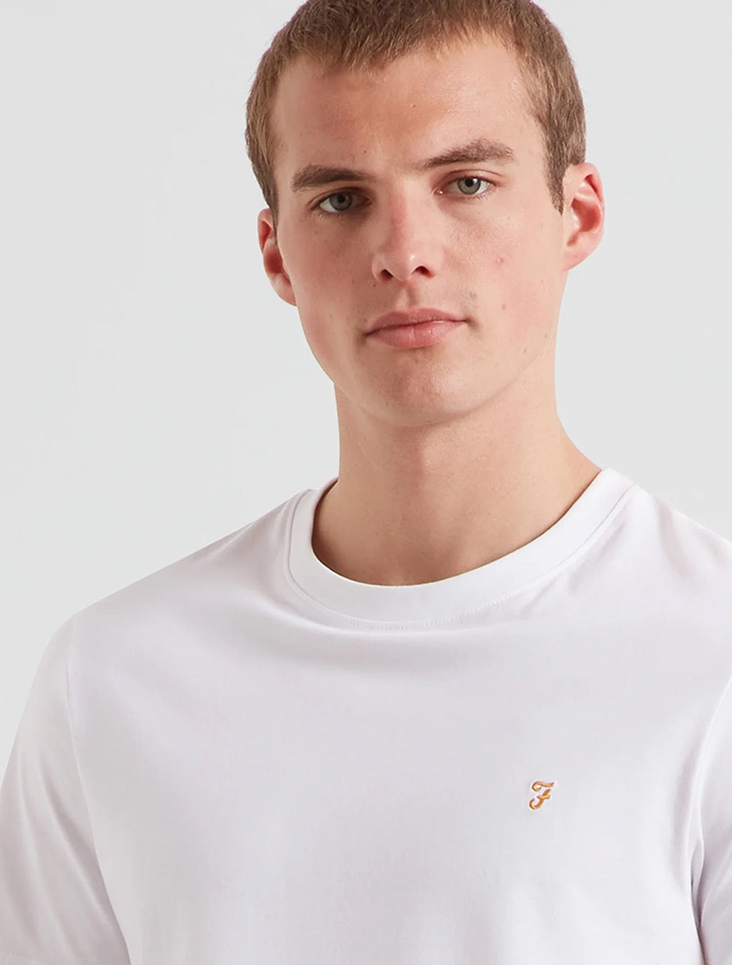 Farah Danny Regular Fit Organic Cotton T-Shirt in White