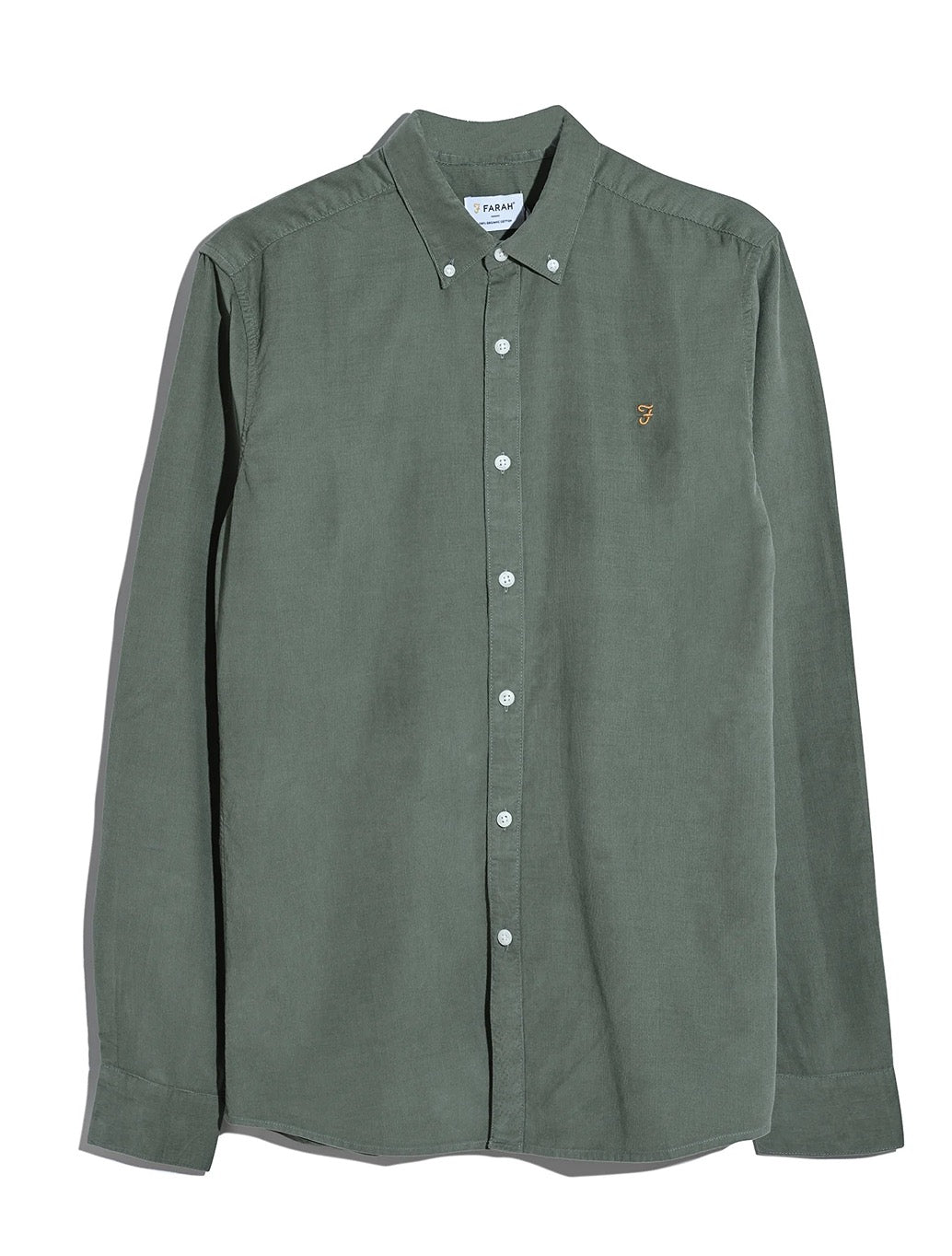 Farah - Fontella Slim Fit Corduroy Shirt - Light Green