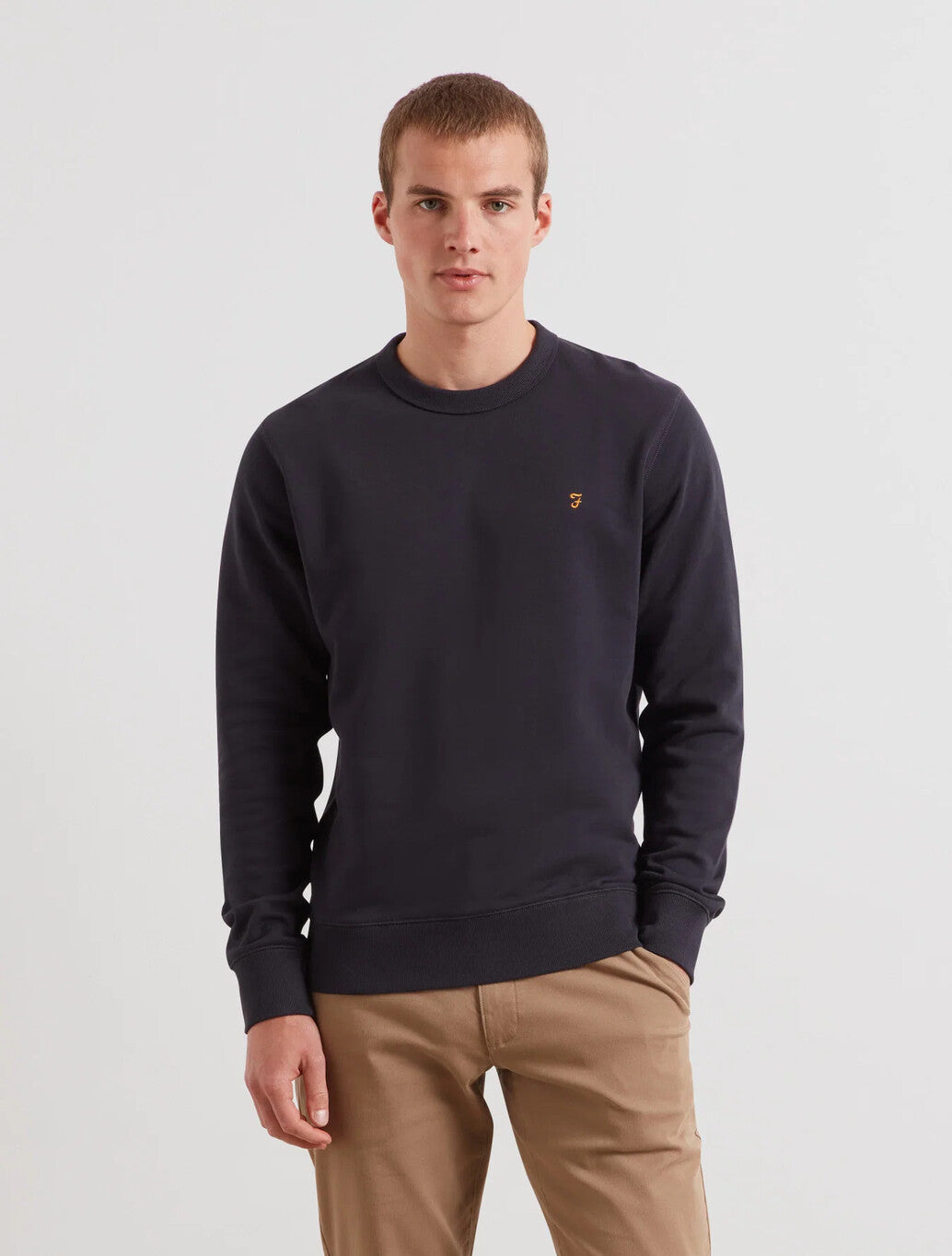 Farah Hemming Crew Neck Sweatshirt in Navy