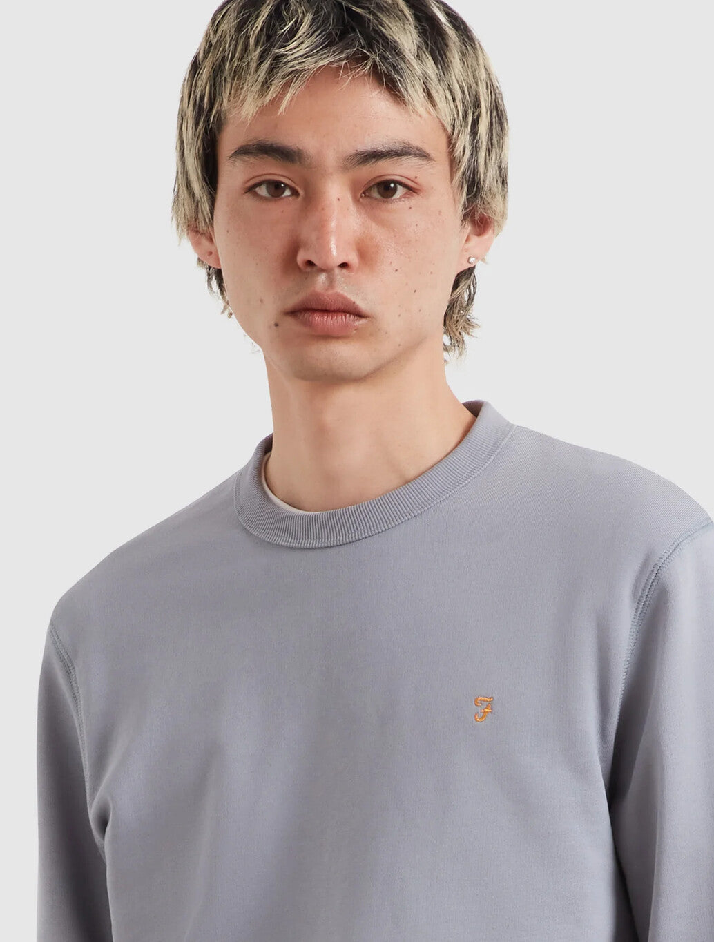 Farah Hemming Crew Neck Sweatshirt in Pale Blue