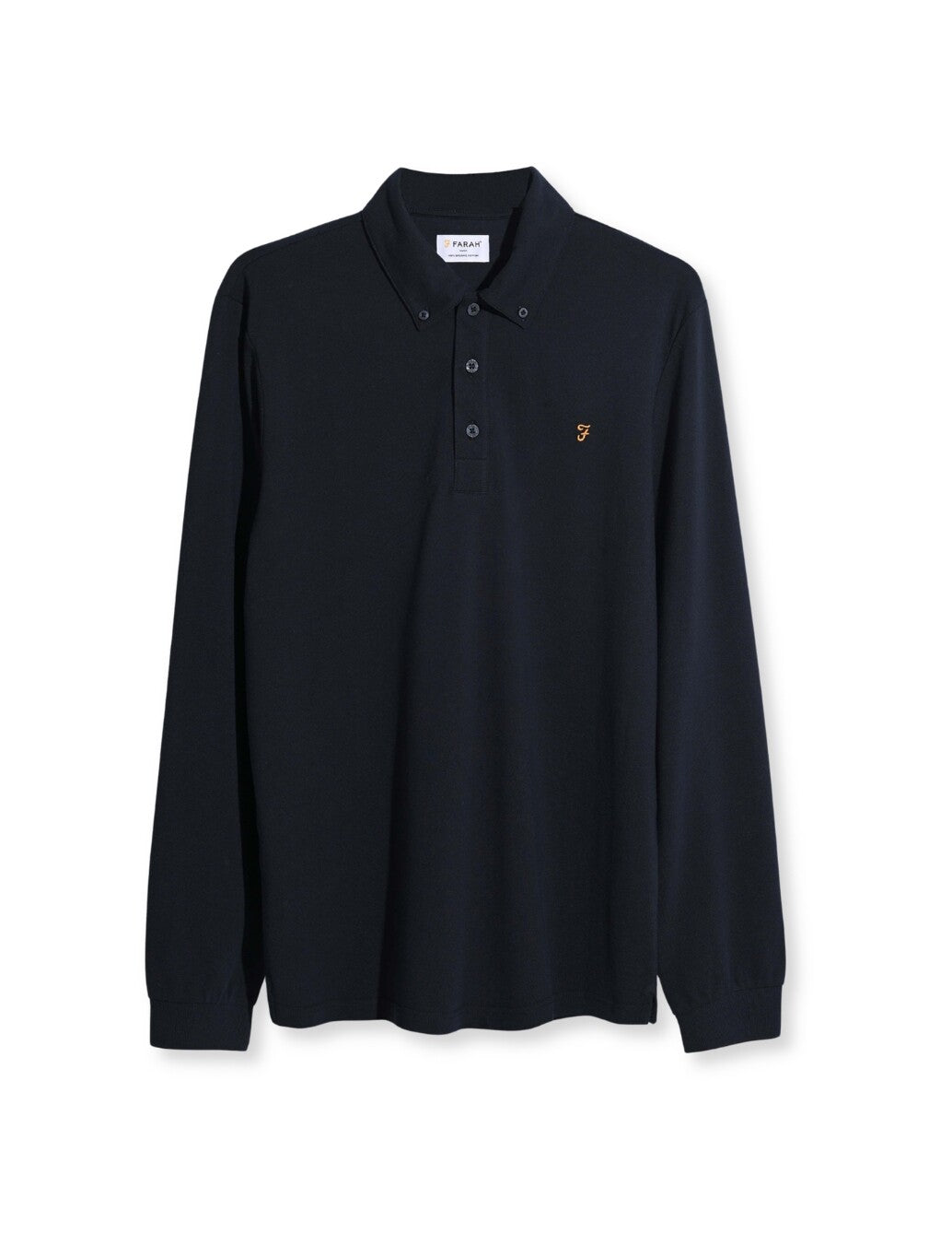 Farah Irwin Long Sleeve Polo Shirt in True Navy