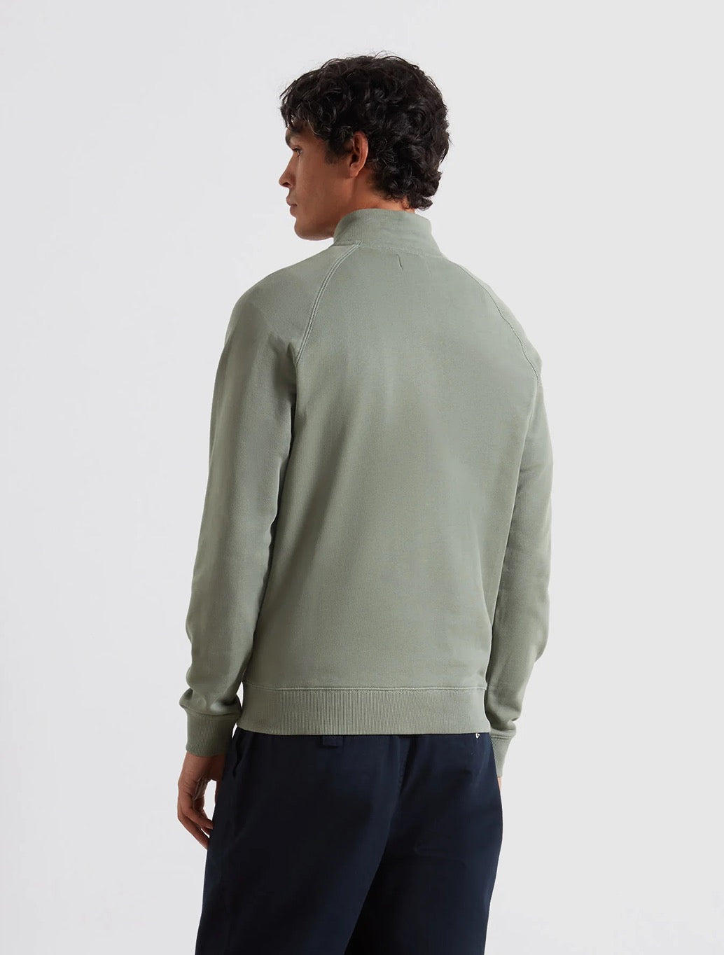 Farah - Jim Organic Cotton Quarter Zip Sweatshirt - Light Green
