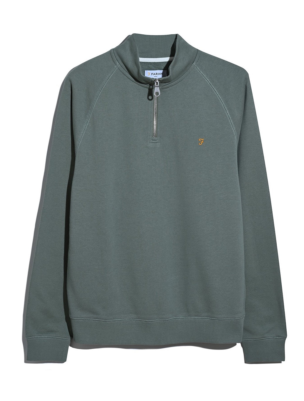 Farah - Jim Organic Cotton Quarter Zip Sweatshirt - Light Green
