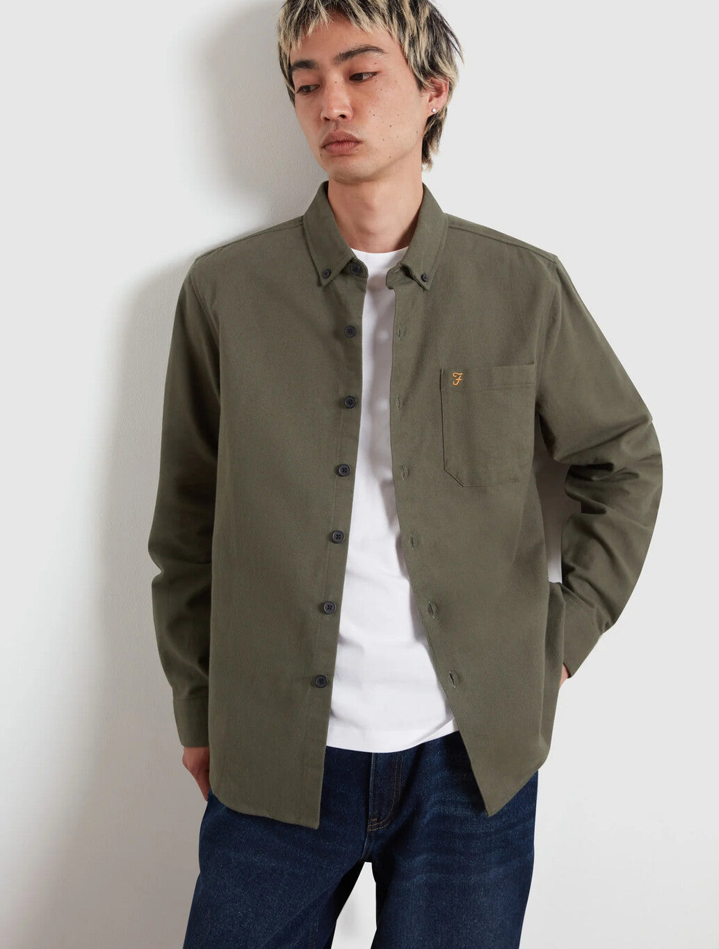 Farah Marvin Flannel Shirt in Rosemary