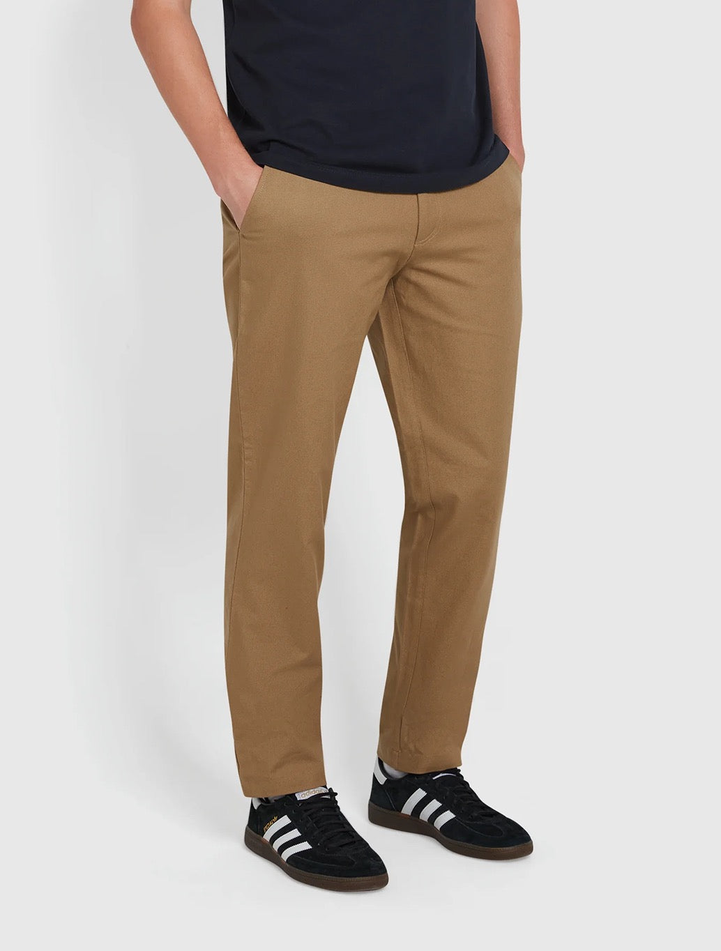 Farah - Norwood Regular Fit Cotton Hopsack Trousers - Beige