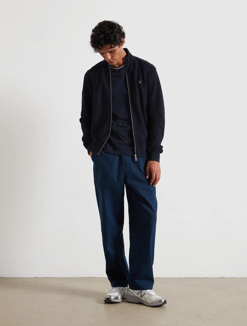 Farah - Seaton Zip Through Sweatshirt - Navy