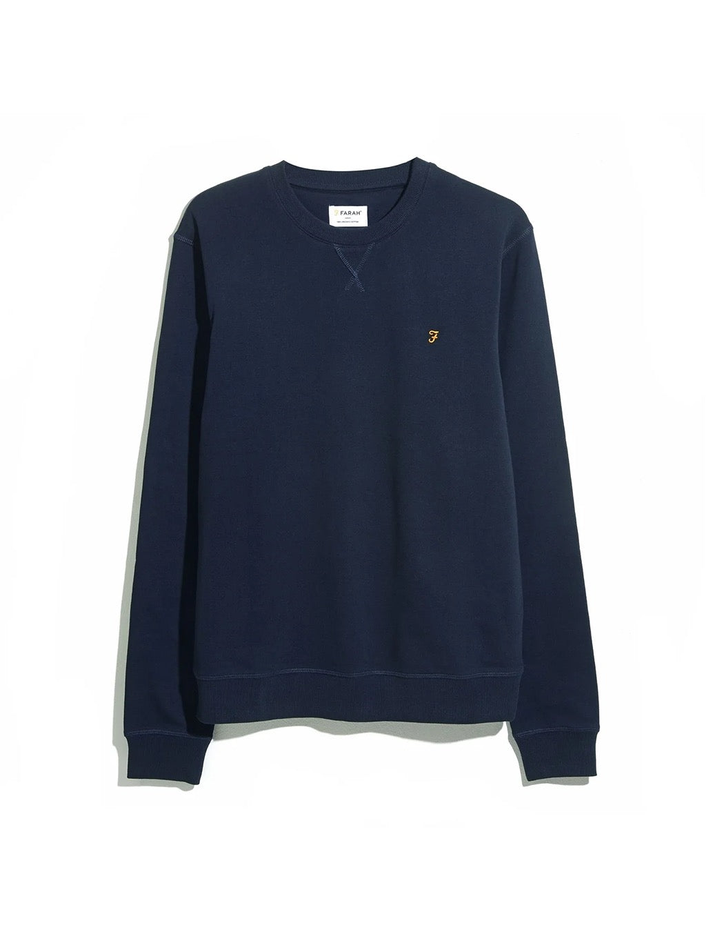Farah - Tim Organic Cotton Crew Neck Sweatshirt - Navy