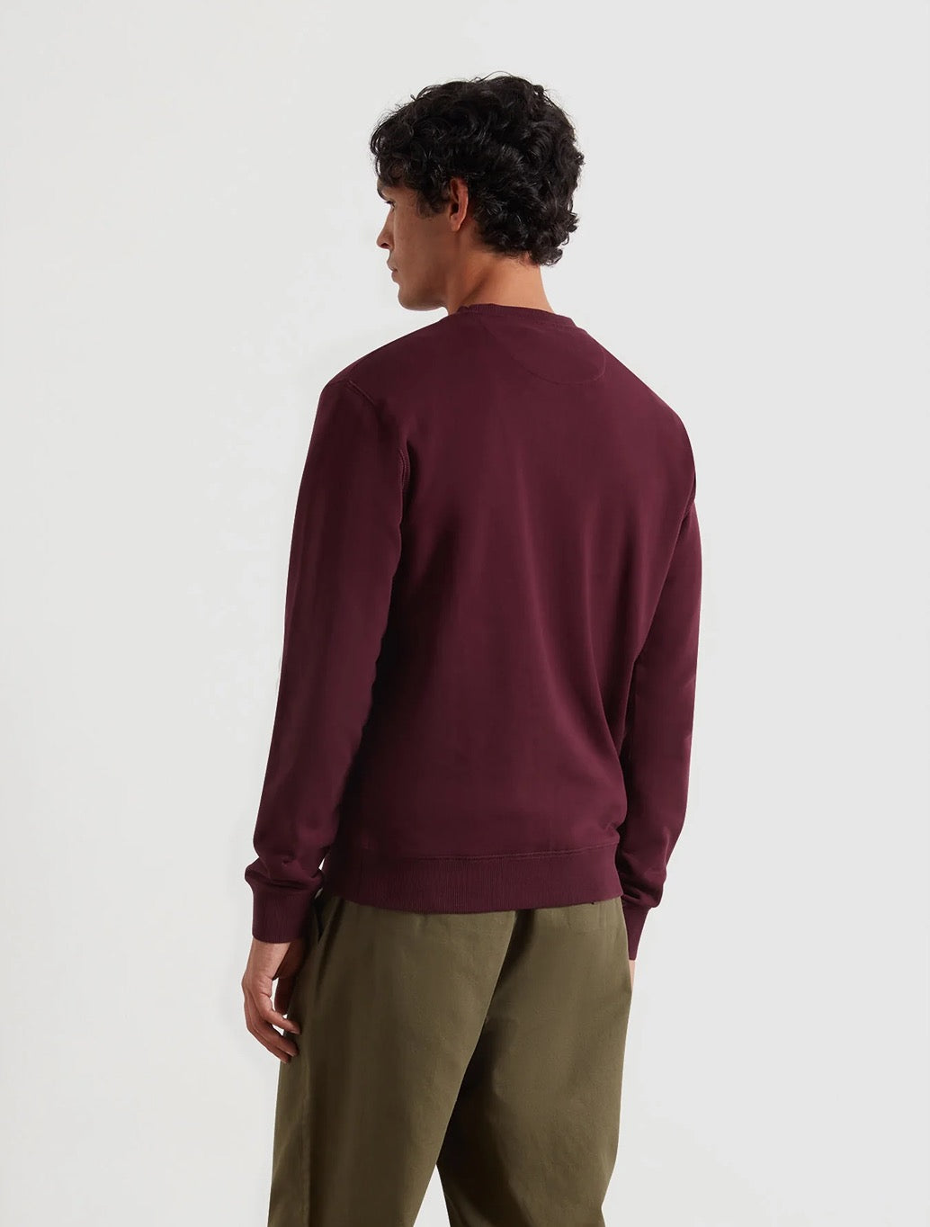 Farah - Tim Organic Cotton Crew Neck Sweatshirt - Burgundy