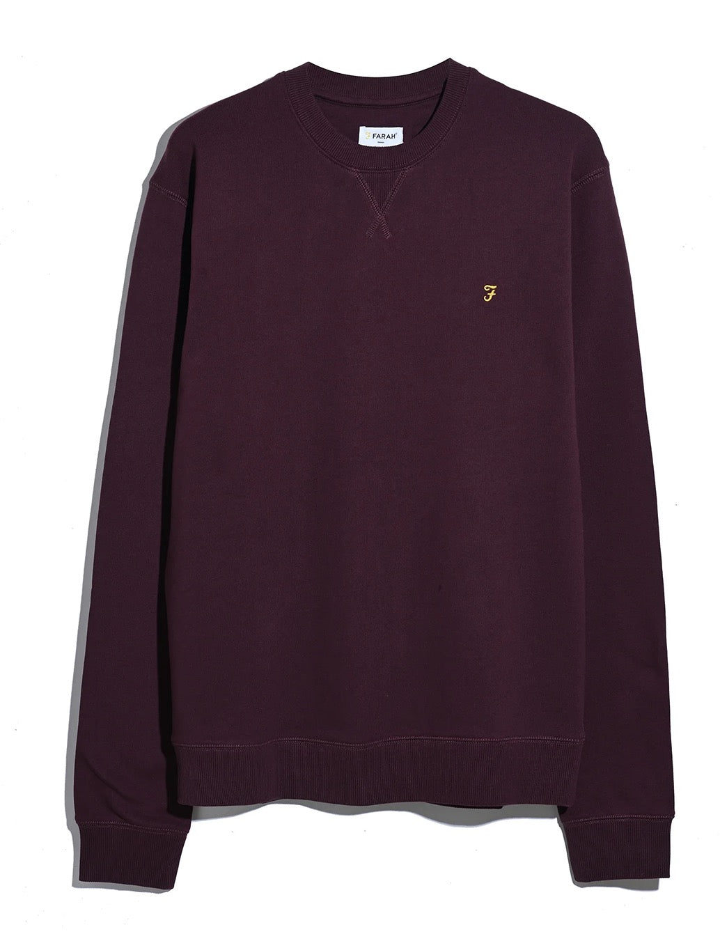 Farah - Tim Organic Cotton Crew Neck Sweatshirt - Burgundy