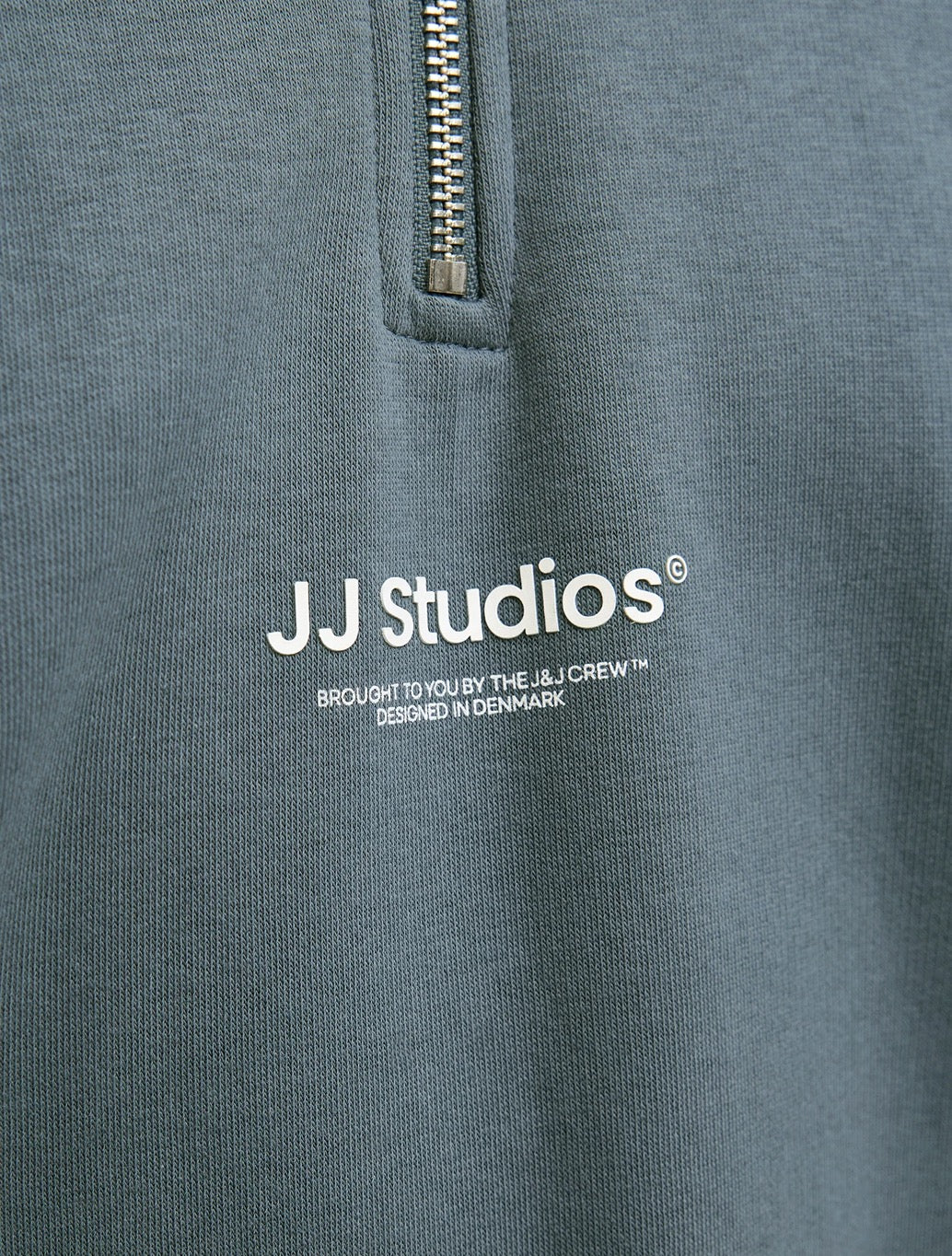 Jack & Jones - Printed Half Zip Sweatshirt - Storm Blue