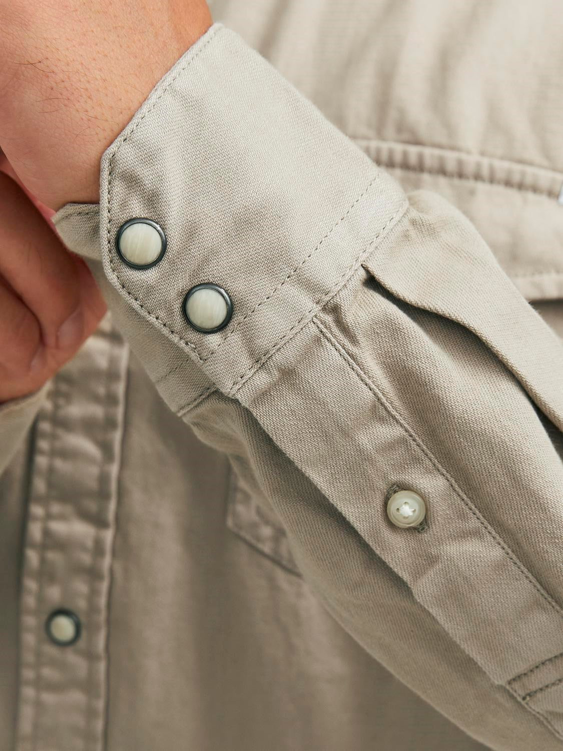 Jack & Jones - Slim Fit Denim Shirt - Beige