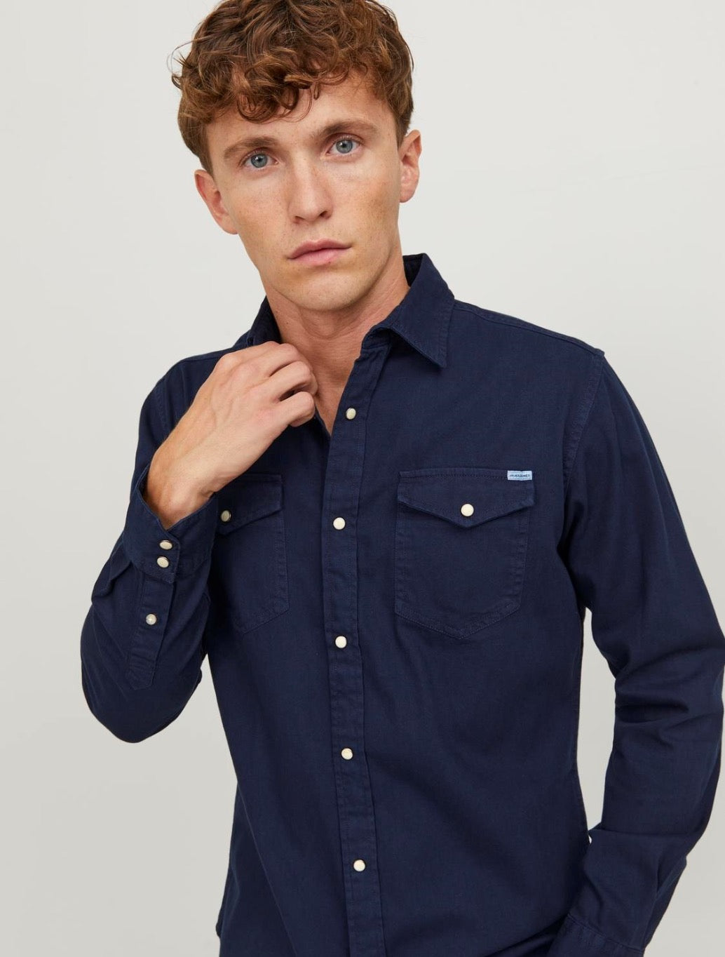 Jack Jones Slim Fit Denim Shirt Navy