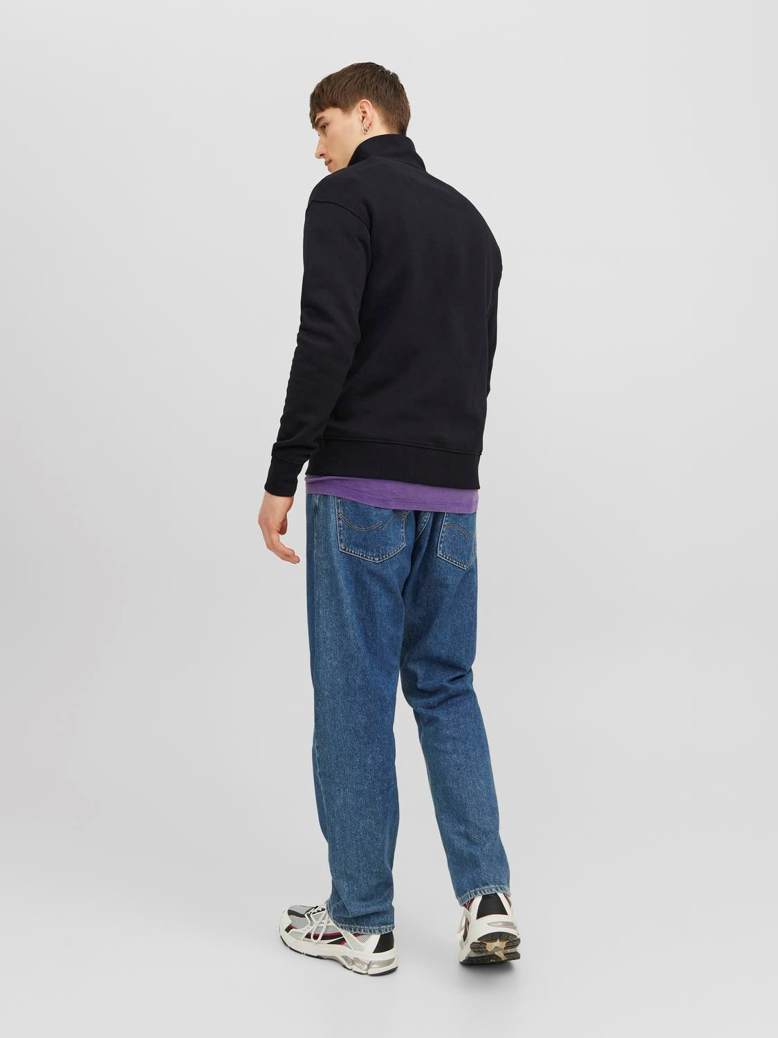 Jack & Jones - Text Half Zip Sweatshirt - Black