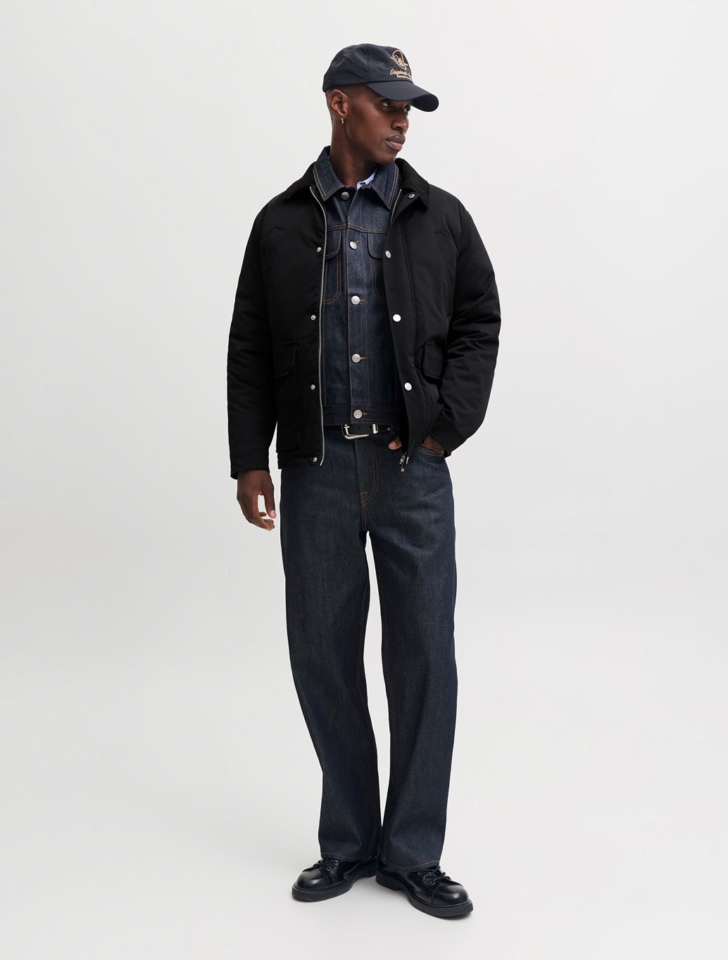 Jack & Jones Padded Barn Jacket In Black