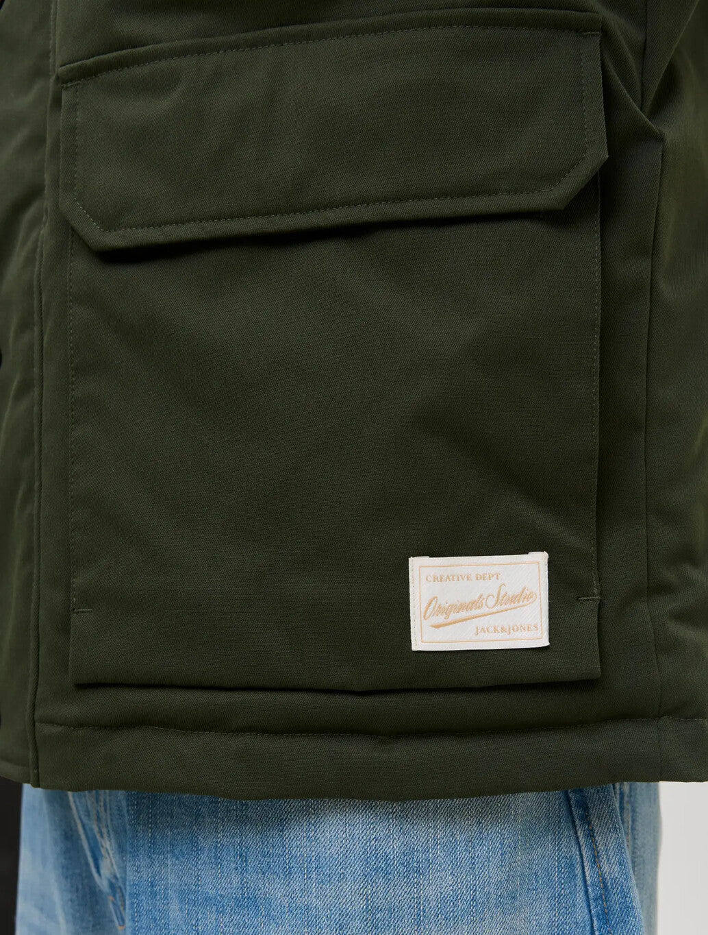 Jack & Jones Padded Barn Jacket In Green / Rosin