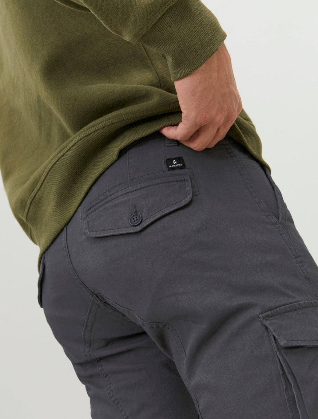 Jack & Jones - Slim Fit Cargo Trousers - Charcoal
