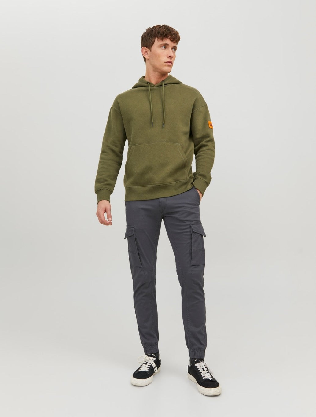 Jack & Jones - Slim Fit Cargo Trousers - Charcoal