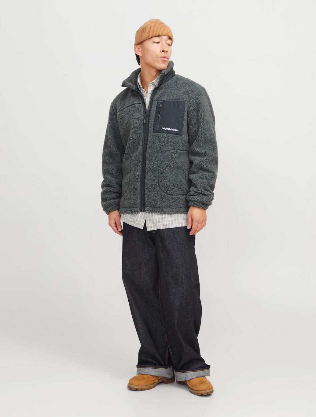 Jack & Jones - Vester Teddy Fleece Jacket - Grey