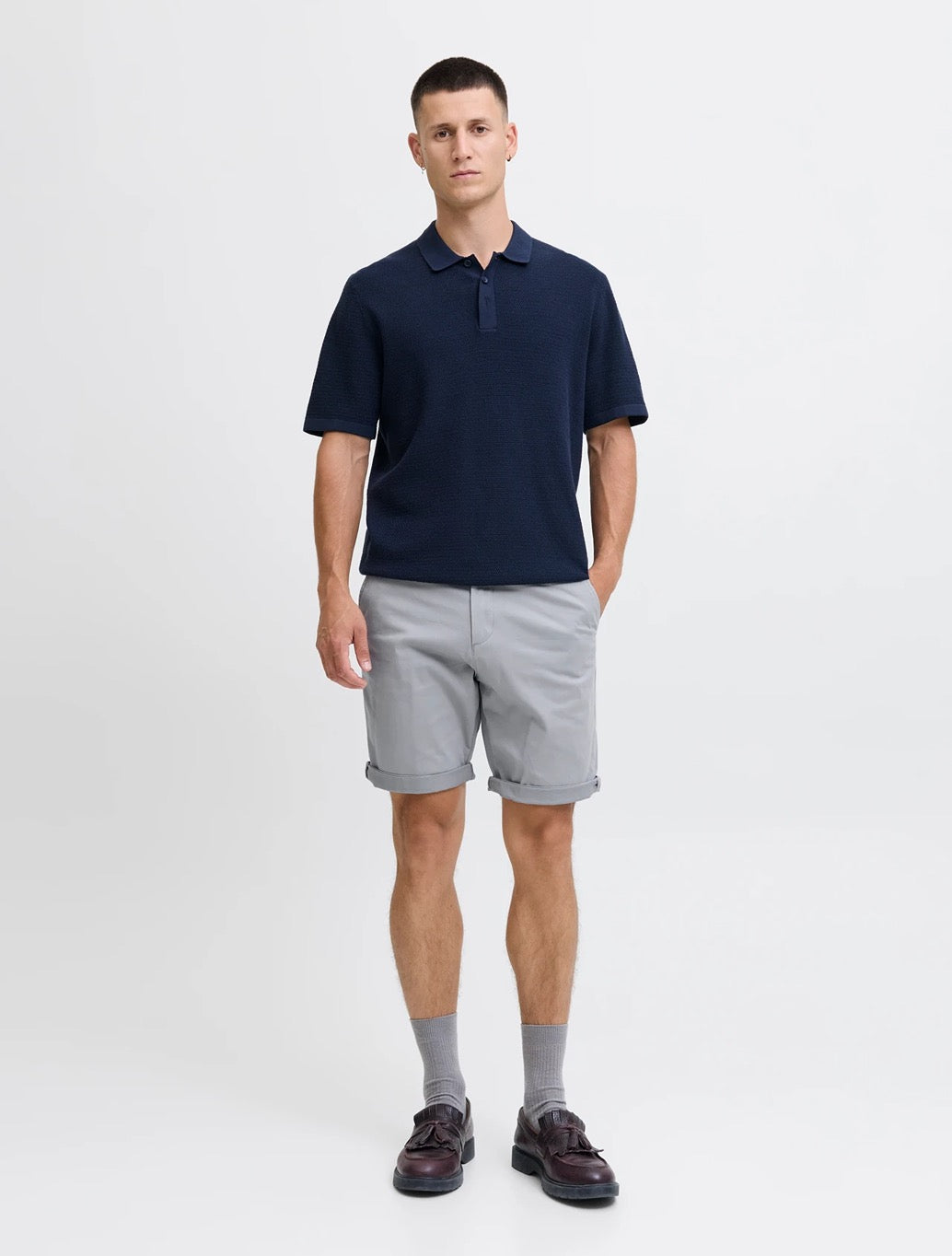 Jack & Jones Bowie Regular Fit Chino Shorts in Grey