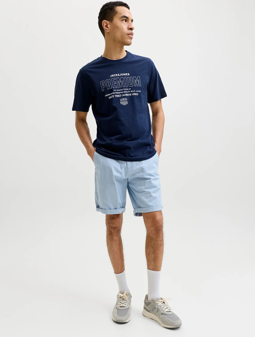 Jack & Jones Bowie Regular Fit Chino Shorts in Light Blue