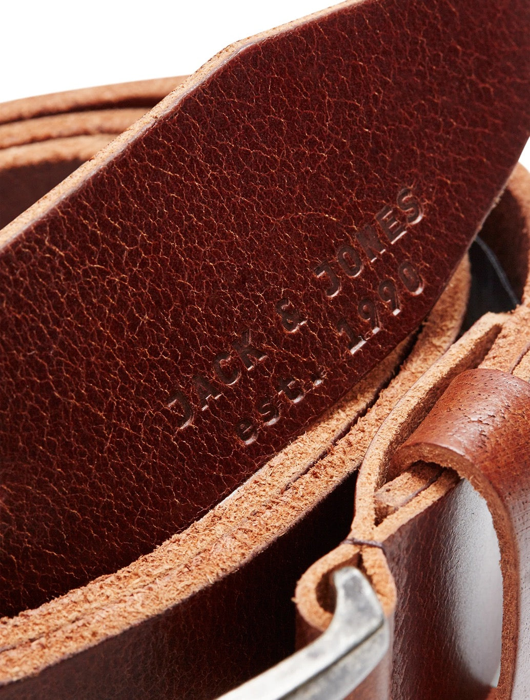 Jack & Jones Paul Leather Belt in Dark Brown