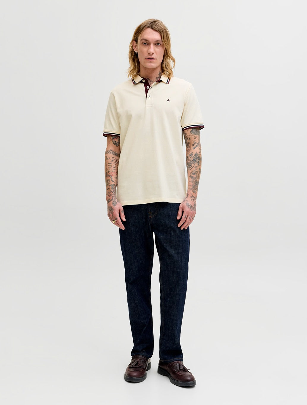Jack & Jones Paulos Polo Shirt in Cream