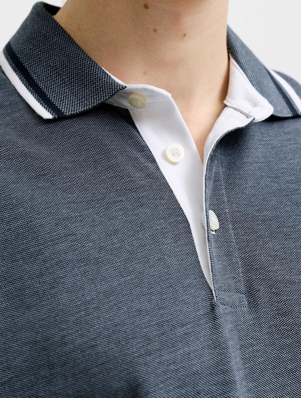 Jack & Jones Paulos Polo Shirt in Navy Fleck