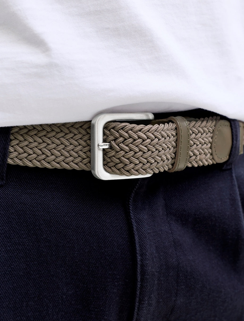 Jack & Jones Spring Braided Belt in Khaki