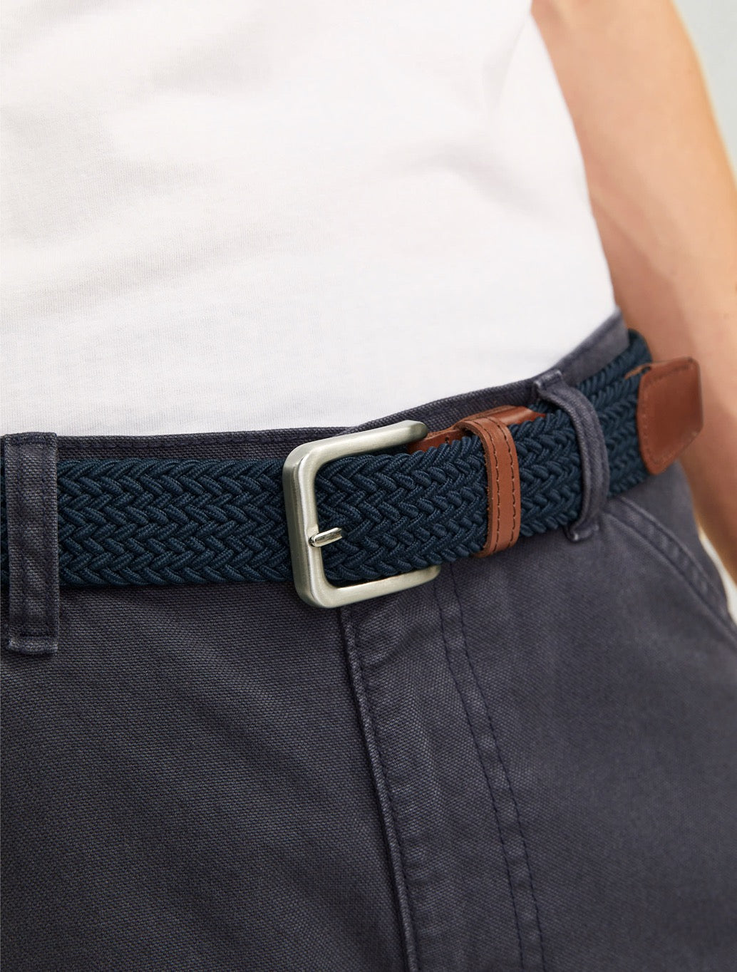 Jack & Jones Spring Braided Belt in Navy