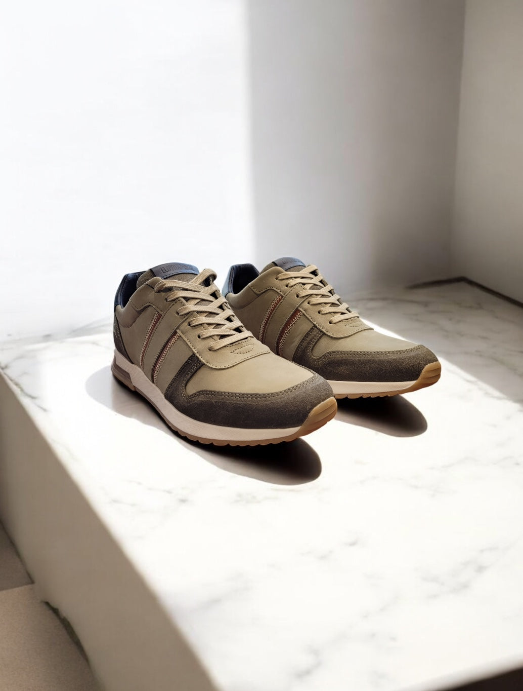 Tommy Bowe Shoe - Bordley Casual Trainers - Light Khaki