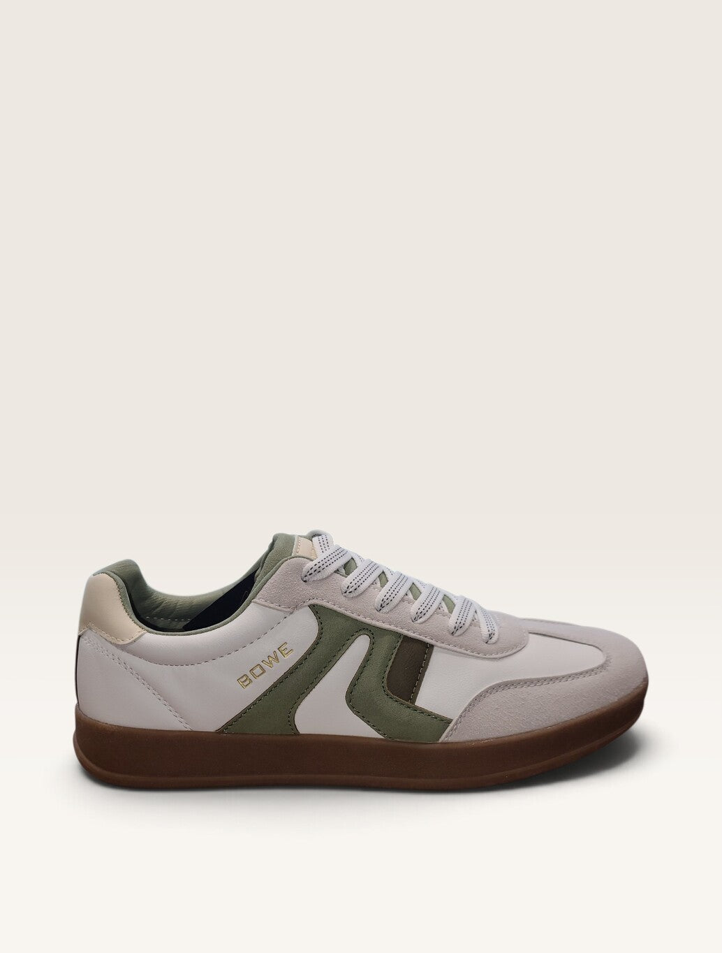 Tommy Bowe Shoes Burwett Trainer in White with Khaki