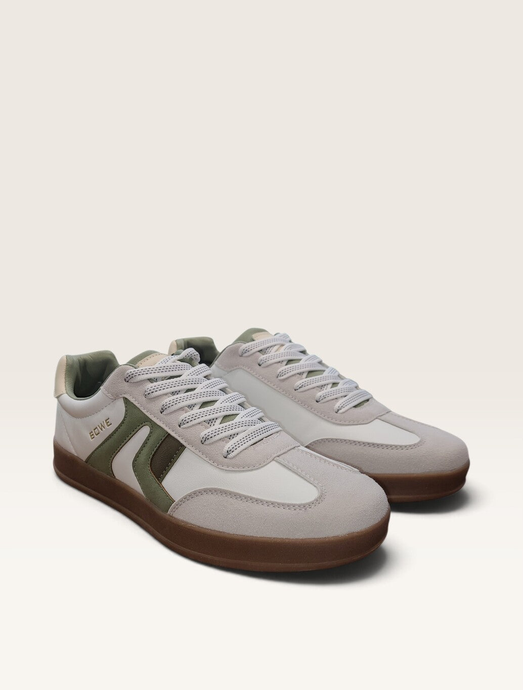 Tommy Bowe Shoes Burwett Trainer in White with Khaki
