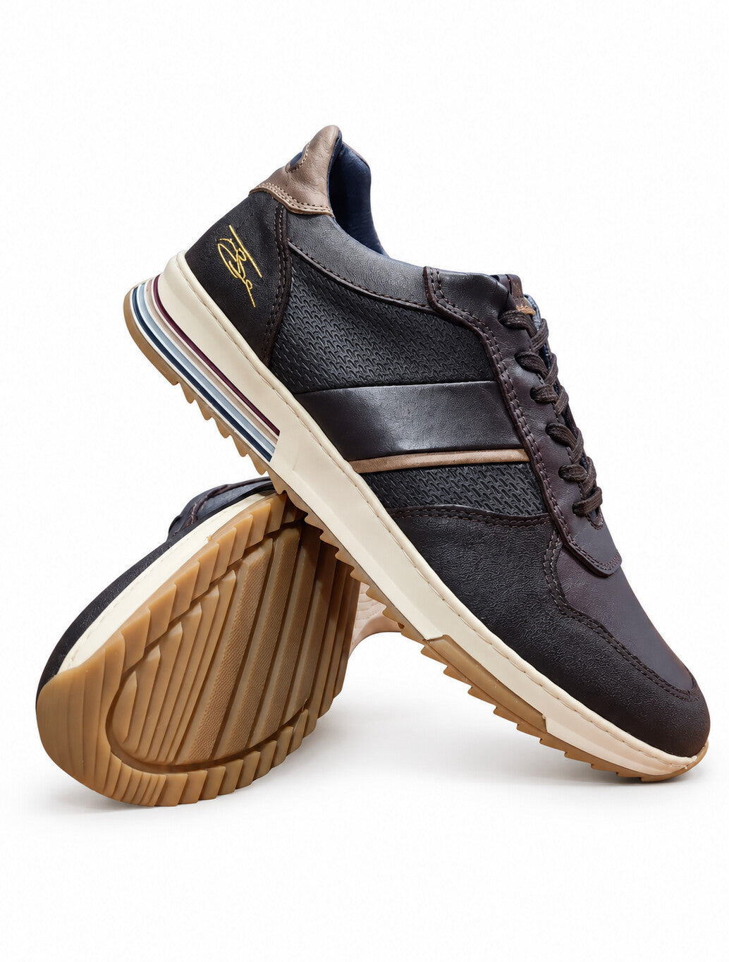 Lloyd & Pryce Deaves Leather Trainer in Hickory