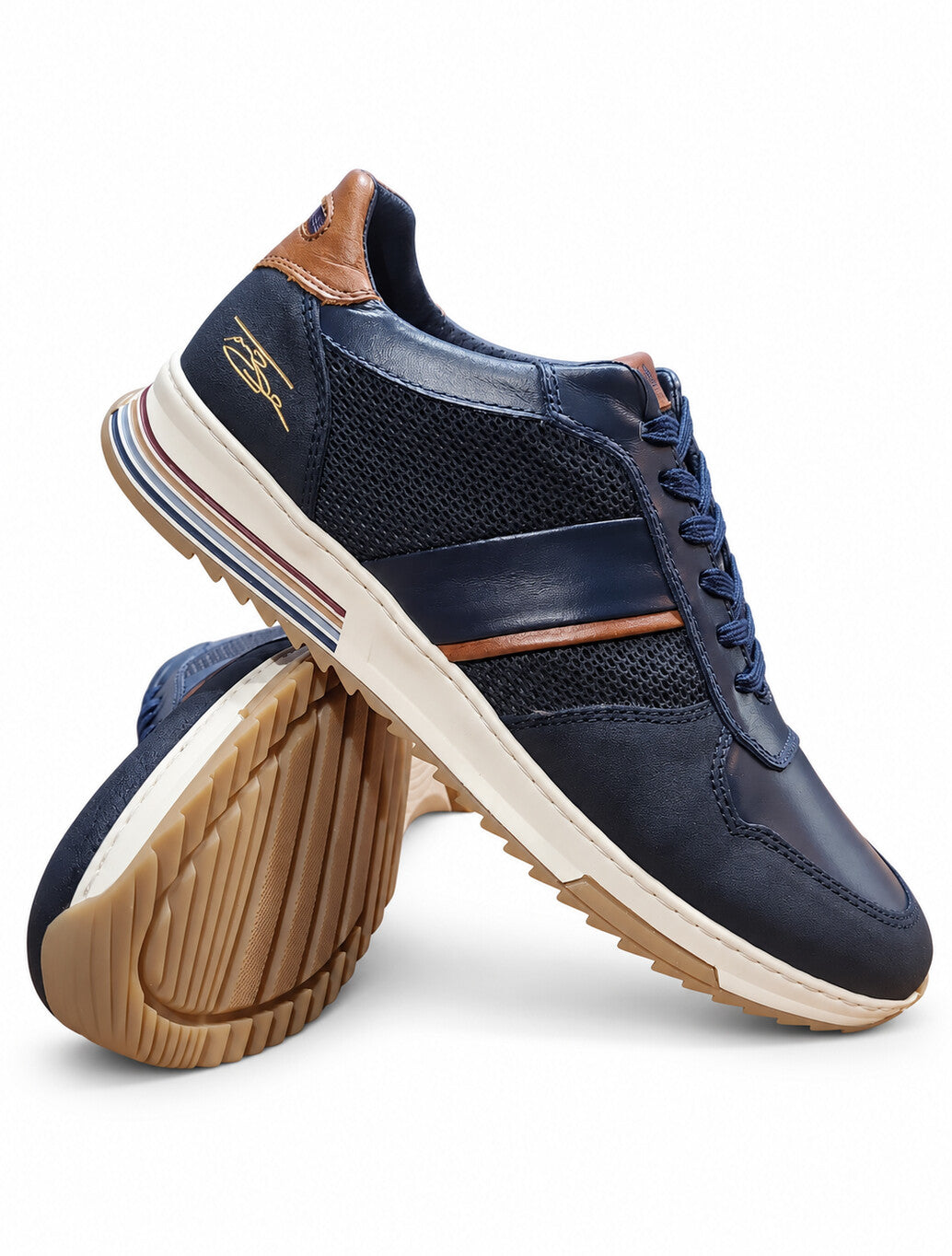 Lloyd & Pryce Deaves Leather Trainer in Storm