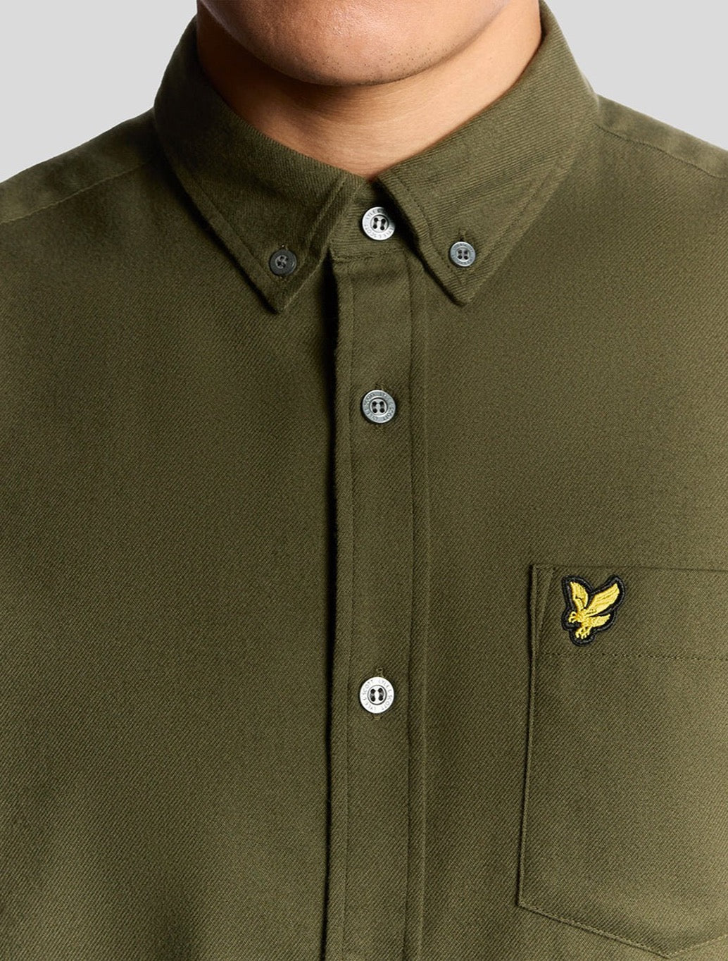 Lyle & Scott - Button Down Flannel Shirt - Dark Green