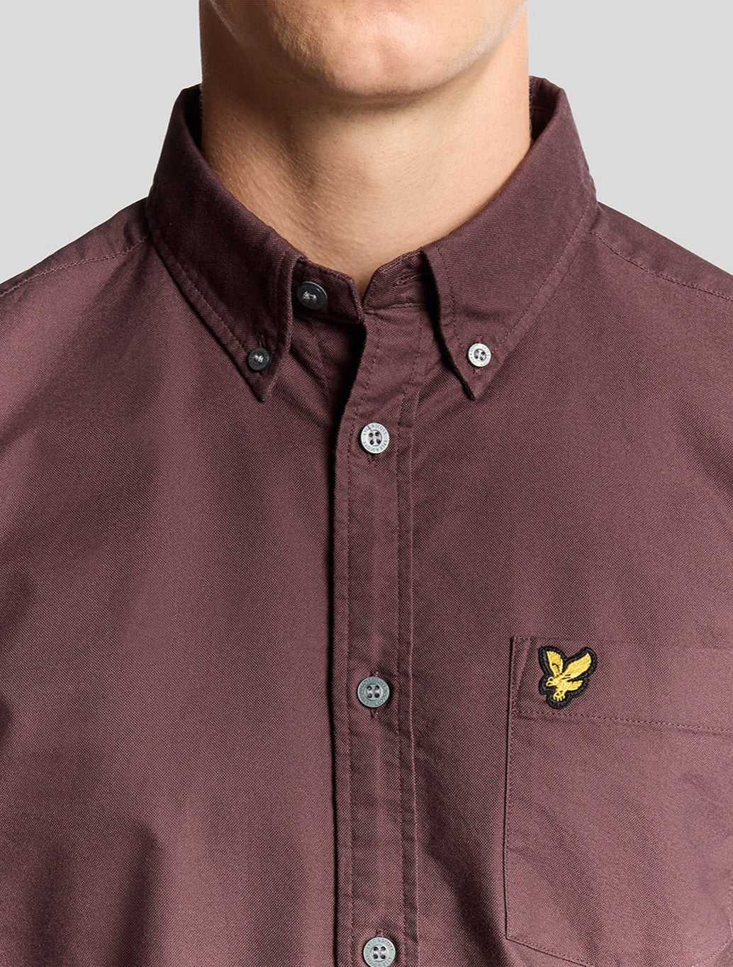 Lyle & Scott - Cotton Button Down Oxford Shirt - Burgundy