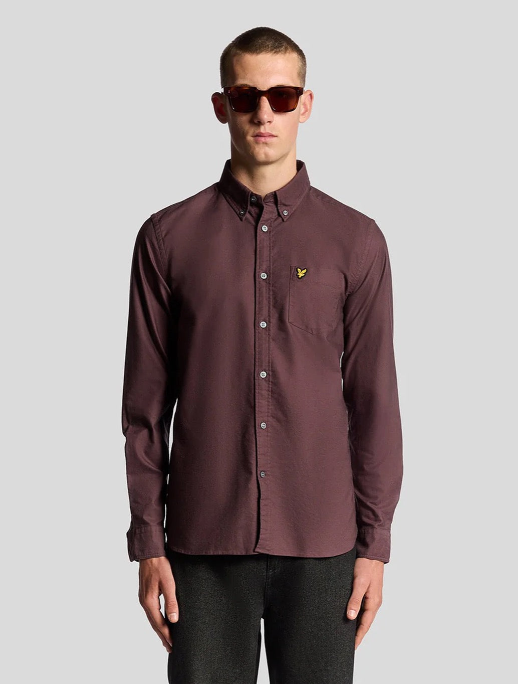 Lyle & Scott - Cotton Button Down Oxford Shirt - Burgundy