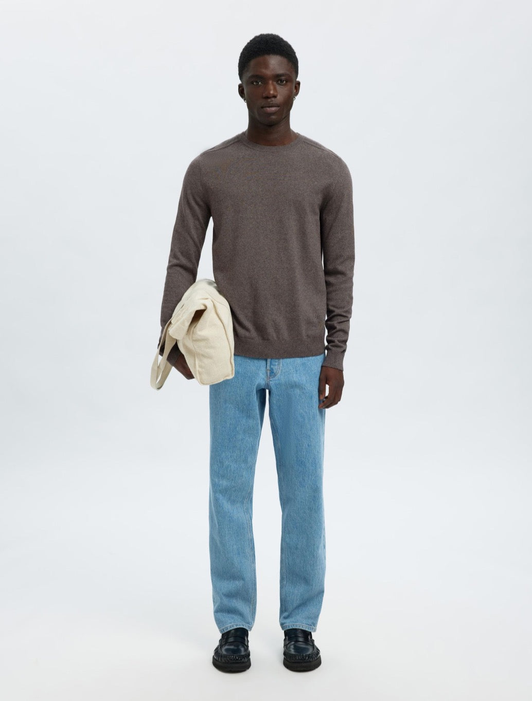 Selected - Berg Crew Neck Jumper - Dark Brown