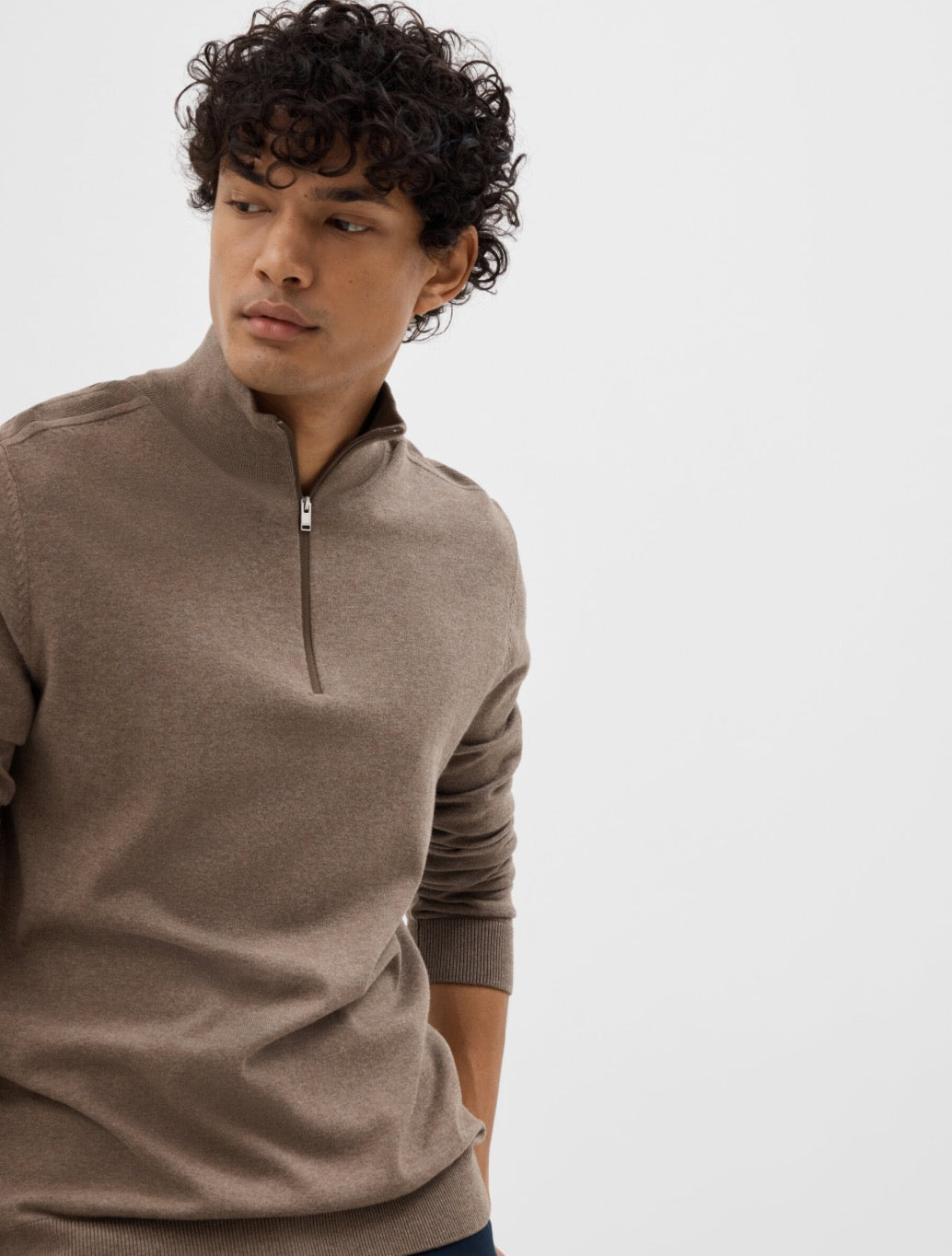 Selected - Berg Zip Knit - Tan