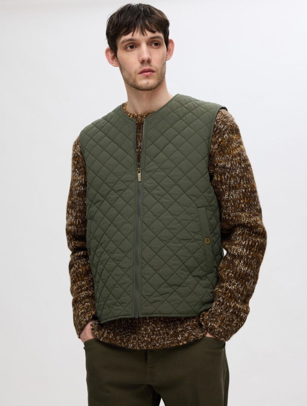 Selected - Marc Quilted Gilet - Dark Green